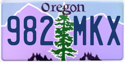 OR license plate 982MKX