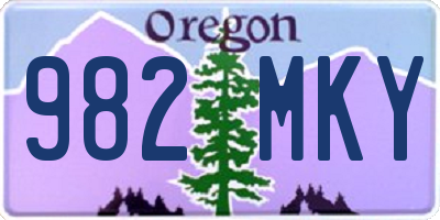 OR license plate 982MKY