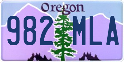 OR license plate 982MLA