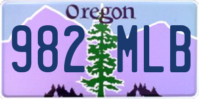 OR license plate 982MLB