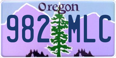 OR license plate 982MLC