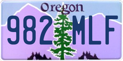 OR license plate 982MLF