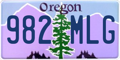 OR license plate 982MLG