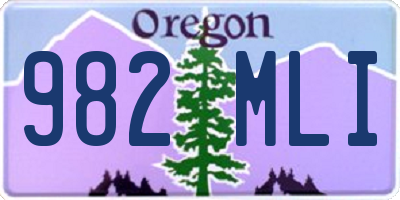 OR license plate 982MLI