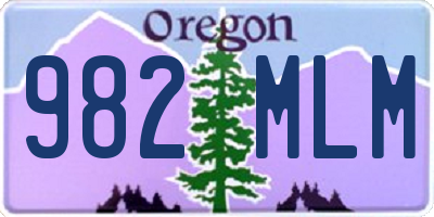 OR license plate 982MLM