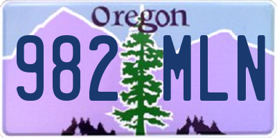 OR license plate 982MLN