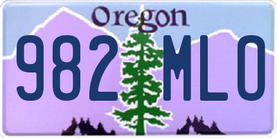 OR license plate 982MLO