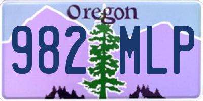 OR license plate 982MLP