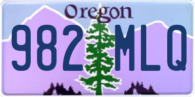 OR license plate 982MLQ