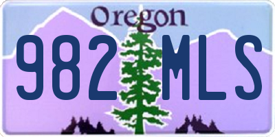 OR license plate 982MLS