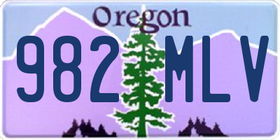 OR license plate 982MLV