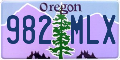 OR license plate 982MLX