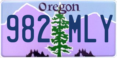 OR license plate 982MLY