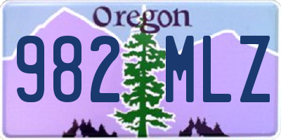 OR license plate 982MLZ