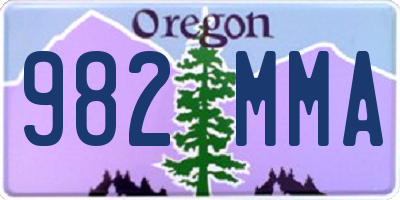 OR license plate 982MMA