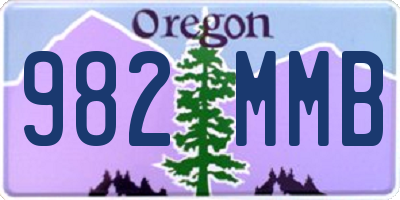 OR license plate 982MMB