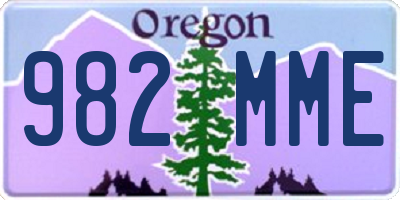 OR license plate 982MME