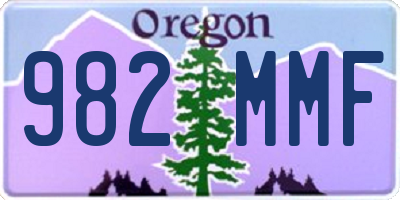 OR license plate 982MMF