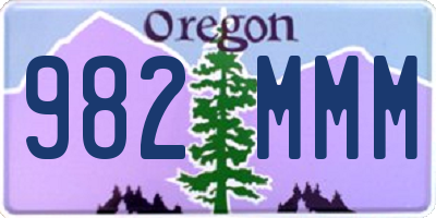 OR license plate 982MMM