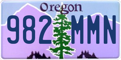 OR license plate 982MMN