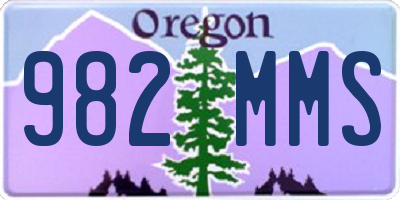 OR license plate 982MMS