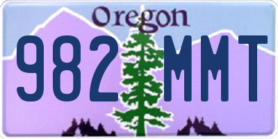 OR license plate 982MMT