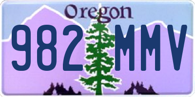 OR license plate 982MMV