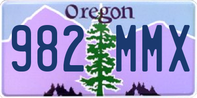 OR license plate 982MMX