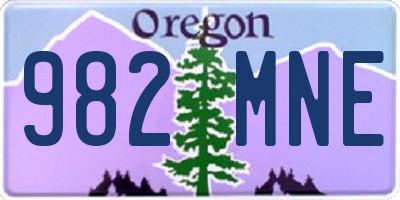 OR license plate 982MNE