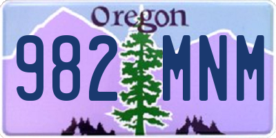 OR license plate 982MNM