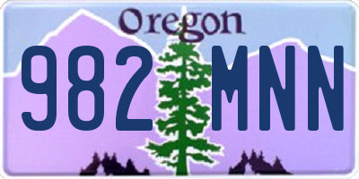 OR license plate 982MNN