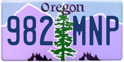 OR license plate 982MNP