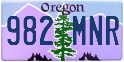 OR license plate 982MNR