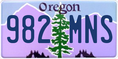 OR license plate 982MNS