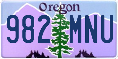 OR license plate 982MNU