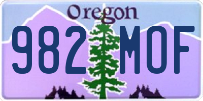 OR license plate 982MOF