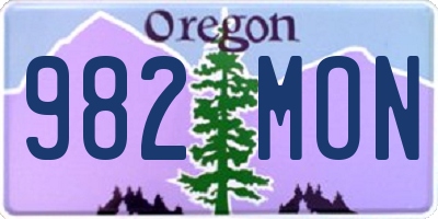 OR license plate 982MON