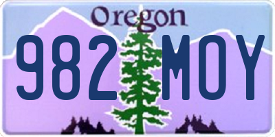 OR license plate 982MOY