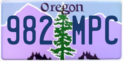 OR license plate 982MPC