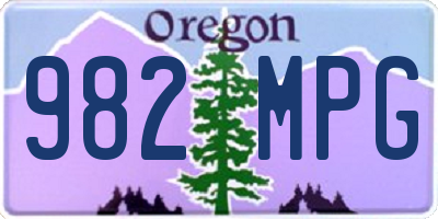 OR license plate 982MPG