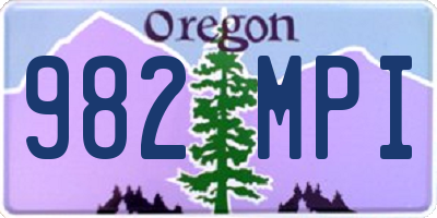 OR license plate 982MPI