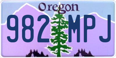 OR license plate 982MPJ