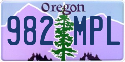 OR license plate 982MPL