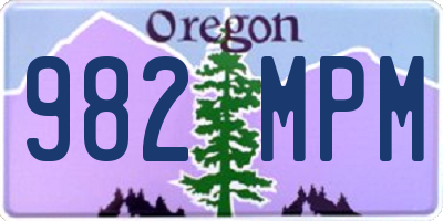 OR license plate 982MPM