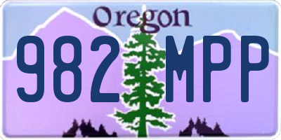 OR license plate 982MPP