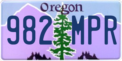 OR license plate 982MPR