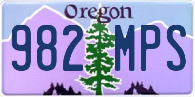 OR license plate 982MPS