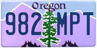 OR license plate 982MPT