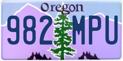 OR license plate 982MPU