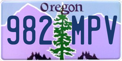 OR license plate 982MPV